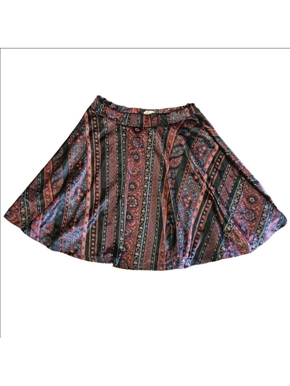 Hollister Women's Multicolor Floral & Patterned Velvet Mini Skirt, XS
